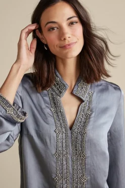 Soft Surroundings Tops|Icon Colette Tunic MoroccanEmbellishment