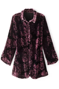 Soft Surroundings Tops|Icon Silk Velvet Poets Tunic Shirt