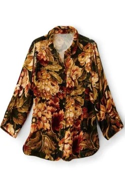 Soft Surroundings Tops|Icon Silk Velvet Poets Tunic Shirt