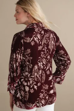 Soft Surroundings Tops|Icon Silk Velvet Poets Tunic Shirt