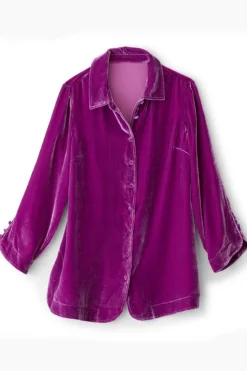 Soft Surroundings Tops|Icon Silk Velvet Poets Tunic Shirt