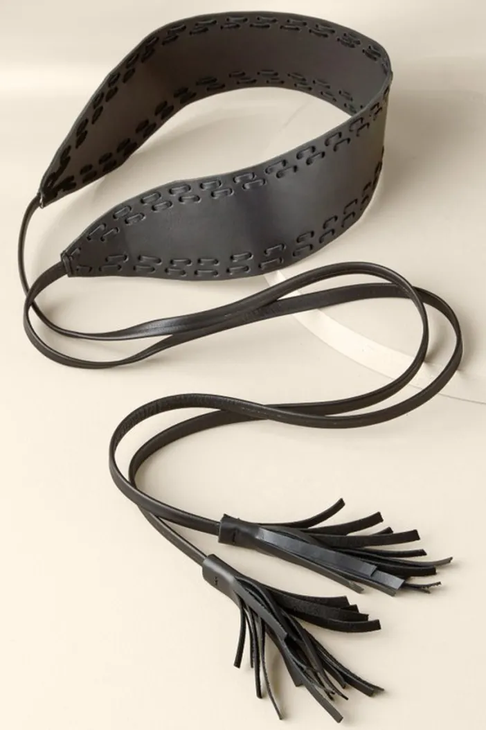 Soft Surroundings Belts|Irena Whipstitch Belt Black