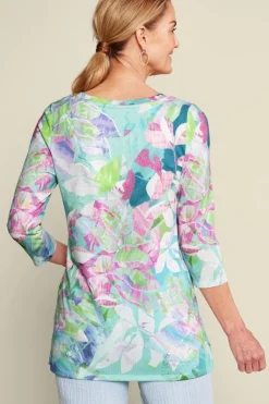 Soft Surroundings Tops|Tunics & Leggings|Iris 3/4 Sleeve Tunic TropicalMulti