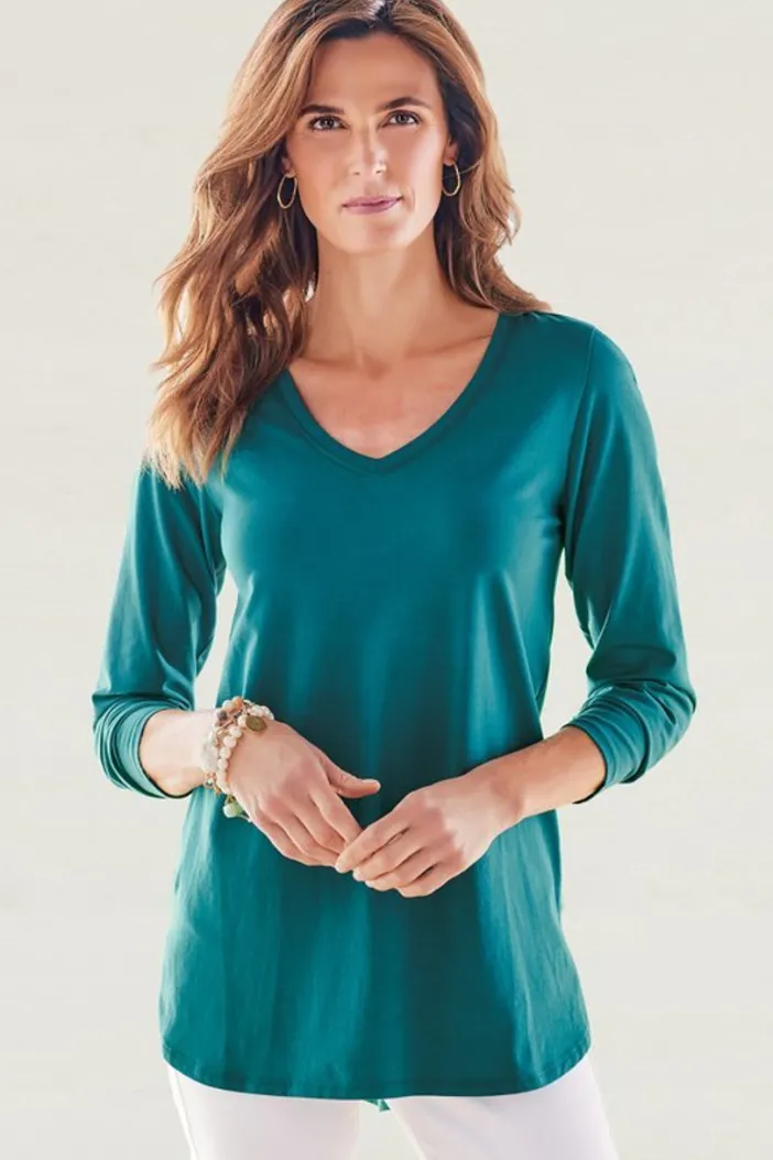 Soft Surroundings Tops|Isabel Pima Long Sleeve Tee