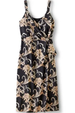 Soft Surroundings Dresses|Isla Stretch Linen Midi Dress GoldenBotanicals