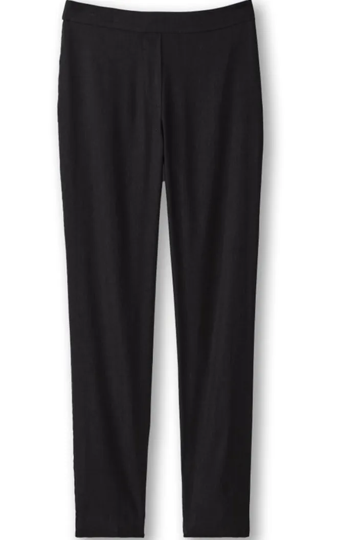 Soft Surroundings Pants|Isla Stretch Linen Slim Leg Pants Black