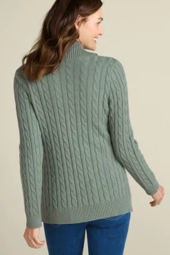 Soft Surroundings Tops|Sweaters & Cardigans|Ivey Cable Knit Cardigan AgaveGreen