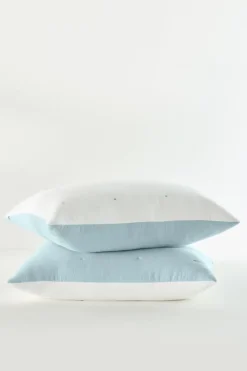 Soft Surroundings Bedding|Bedding Collections|Ivy May Reversible Gauze Sham Indigo/White