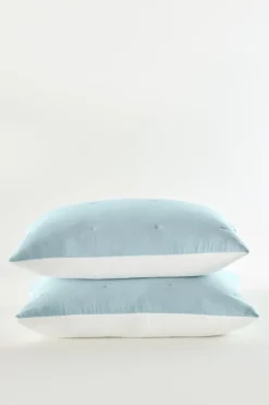 Soft Surroundings Bedding|Bedding Collections|Ivy May Reversible Gauze Sham Indigo/White