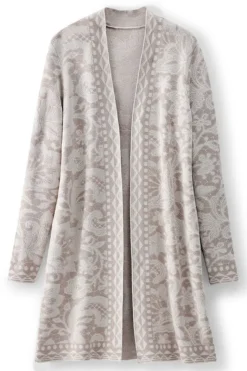 Soft Surroundings Tops|Sweaters & Cardigans|Ivy Shimmer Long Cardigan NeutralFloral