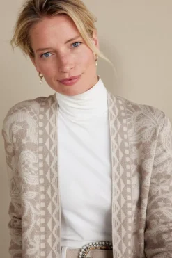 Soft Surroundings Tops|Sweaters & Cardigans|Ivy Shimmer Long Cardigan NeutralFloral