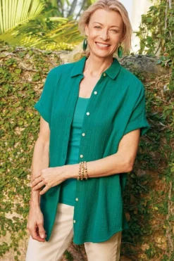Soft Surroundings Tops|Je Veux Gauze Top