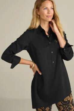 Soft Surroundings Tops|Jeanne Asymmetrical Tunic Black