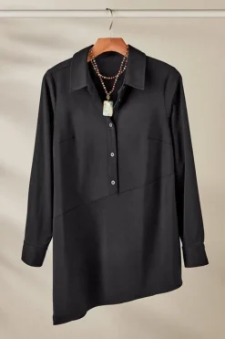 Soft Surroundings Tops|Jeanne Asymmetrical Tunic Black