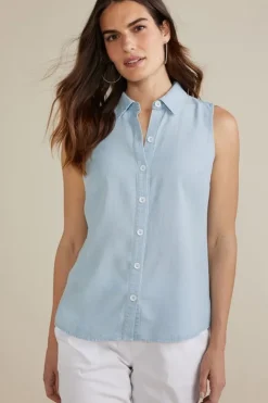 Soft Surroundings Tops|Jennifer Tencel™ Tank LightChambray