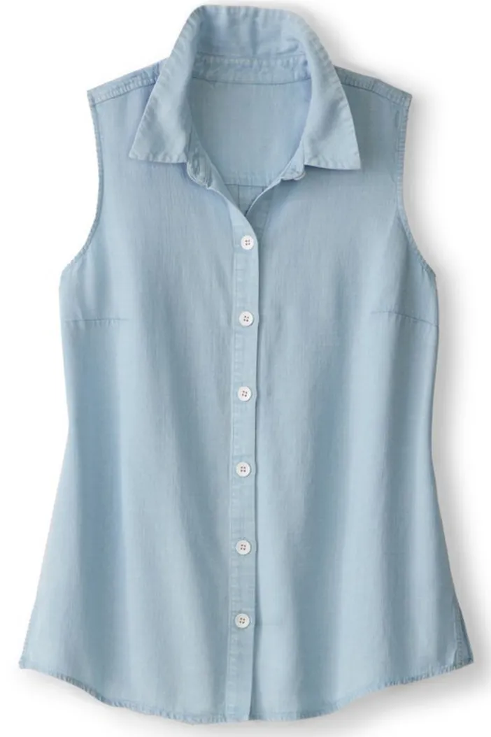 Soft Surroundings Tops|Jennifer Tencel™ Tank LightChambray