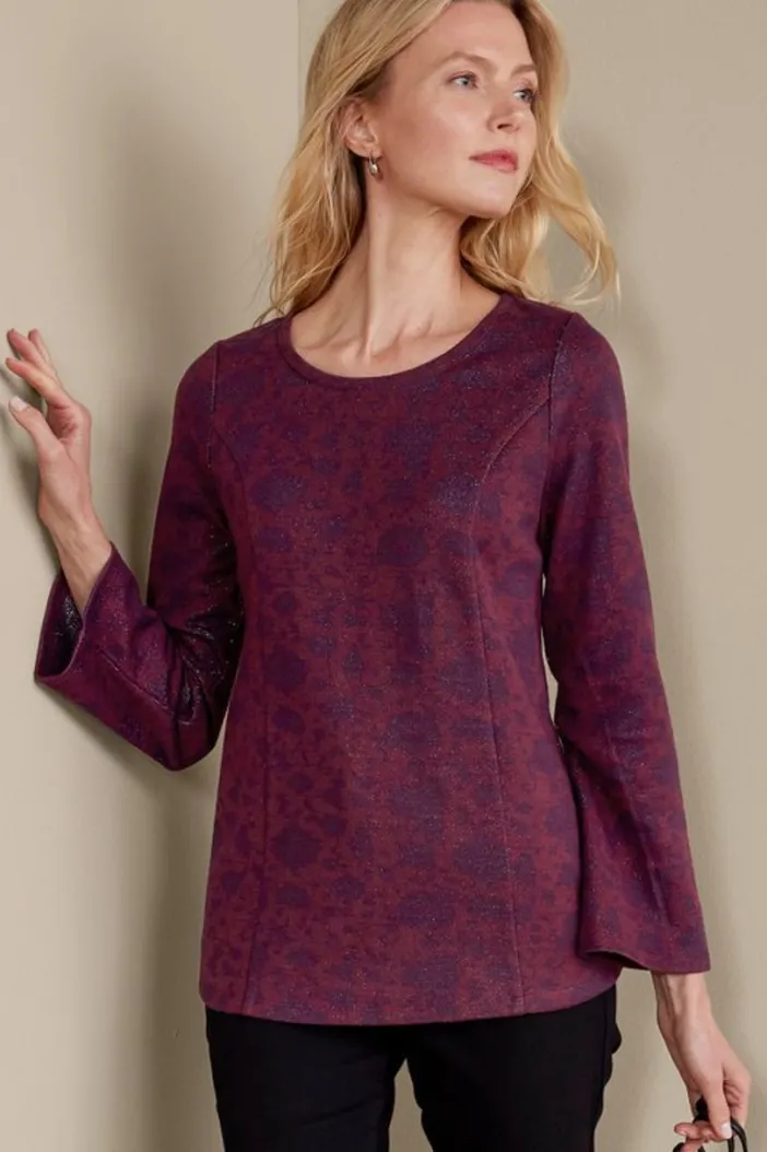 Soft Surroundings Tops|Jeri Jacquard Top MultiFloral