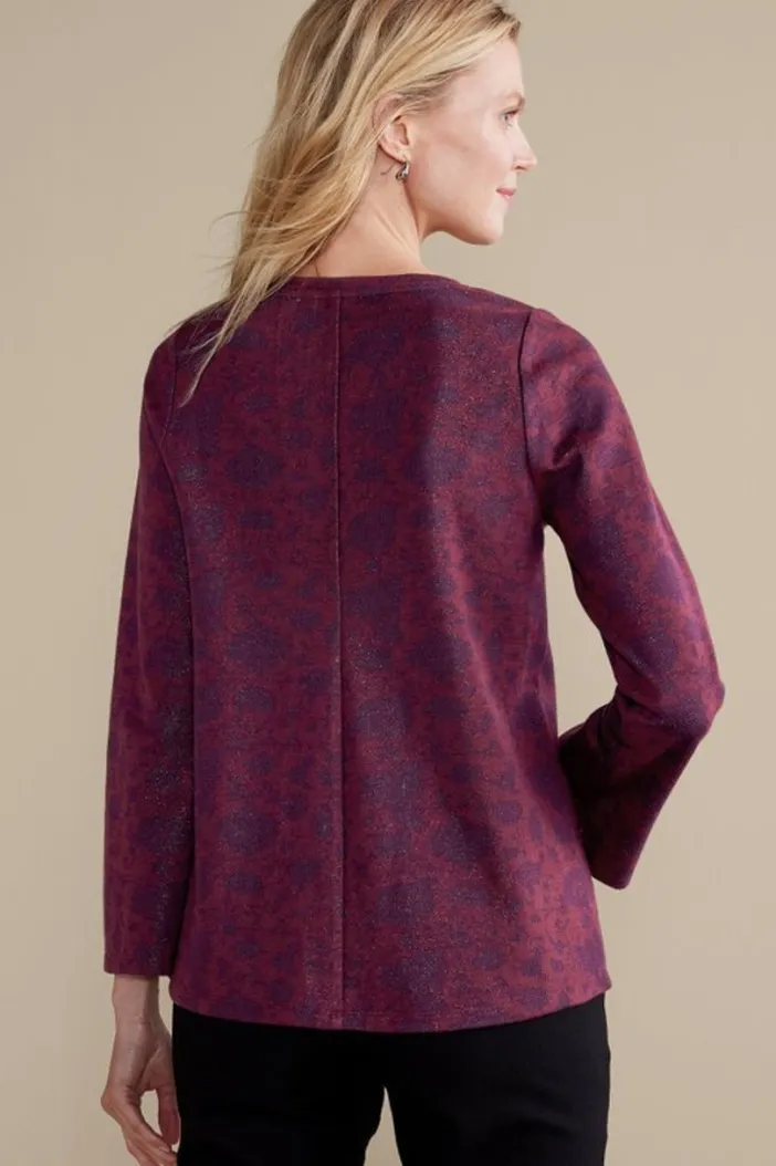 Soft Surroundings Tops|Jeri Jacquard Top MultiFloral