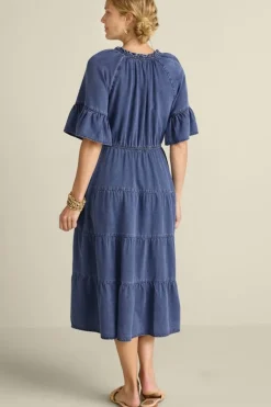 Soft Surroundings Dresses|Jessanne Tencel™ Midi Dress DarkMediumIndigo