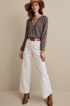 Soft Surroundings Tops|Jolene Blouse NeutralGeo
