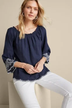 Soft Surroundings Tops|Josey Top Navy