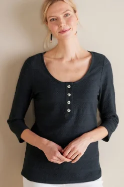 Soft Surroundings Tops|Jude Textured Top Black