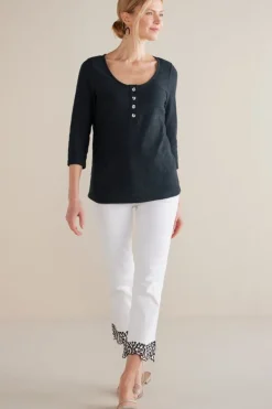 Soft Surroundings Tops|Jude Textured Top Black