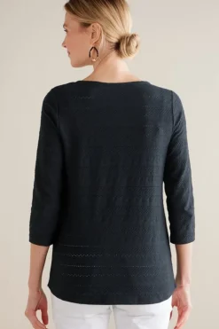 Soft Surroundings Tops|Jude Textured Top Black