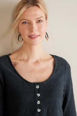 Soft Surroundings Tops|Jude Textured Top Black