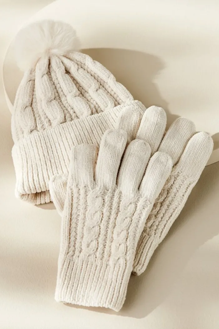 Soft Surroundings Hats|Jules Chenille Hat & Gloves Set