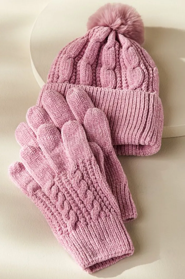 Soft Surroundings Hats|Jules Chenille Hat & Gloves Set