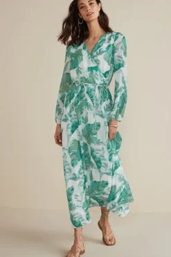Soft Surroundings Dresses|Kaia Maxi Dress GreenTropicalPalm
