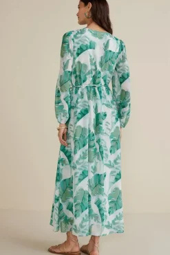 Soft Surroundings Dresses|Kaia Maxi Dress GreenTropicalPalm