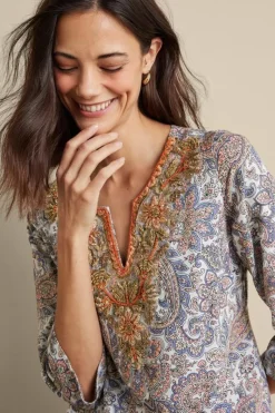 Soft Surroundings Tops|Tunics & Leggings|Kaimana Embellished Tunic SpringPaisley