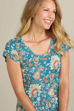 Soft Surroundings Dresses|Kara Dress FieryTealJacobean