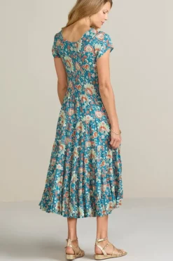 Soft Surroundings Dresses|Kara Dress FieryTealJacobean
