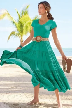 Soft Surroundings Dresses|Kara Dress FieryTealJacobean