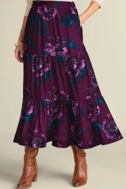 Soft Surroundings Skirts|Kara Velvet Skirt BordeauxBloom