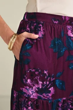 Soft Surroundings Skirts|Kara Velvet Skirt BordeauxBloom