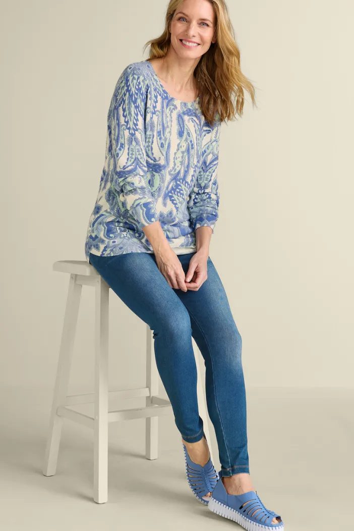 Soft Surroundings Tops|Sweaters & Cardigans|Kasey Tunic Sweater GlobalScarfBlueSimplif