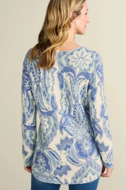 Soft Surroundings Tops|Sweaters & Cardigans|Kasey Tunic Sweater GlobalScarfBlueSimplif