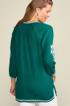 Soft Surroundings Tops|Tunics & Leggings|Katie Gauze Tunic TealGreen