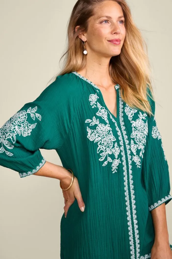 Soft Surroundings Tops|Tunics & Leggings|Katie Gauze Tunic TealGreen