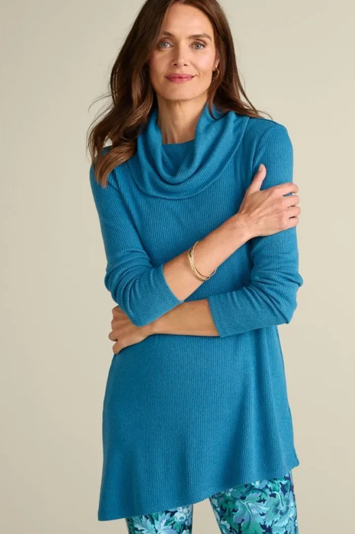 Soft Surroundings Tops|Kayla Rib Knit Cowl Neck Tunic