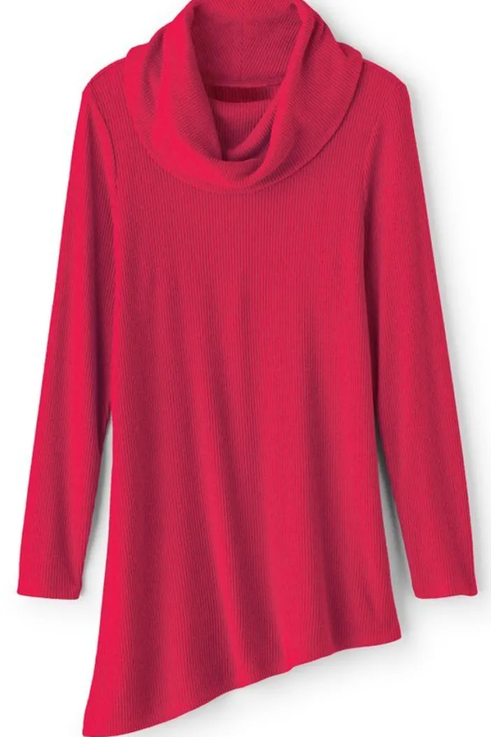 Soft Surroundings Tops|Kayla Rib Knit Cowl Neck Tunic