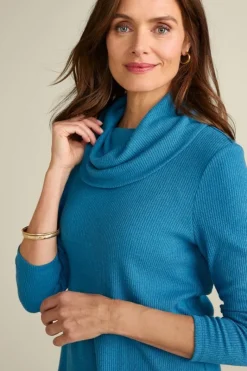 Soft Surroundings Tops|Kayla Rib Knit Cowl Neck Tunic