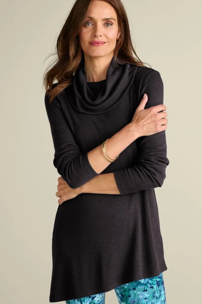 Soft Surroundings Tops|Kayla Rib Knit Cowl Neck Tunic