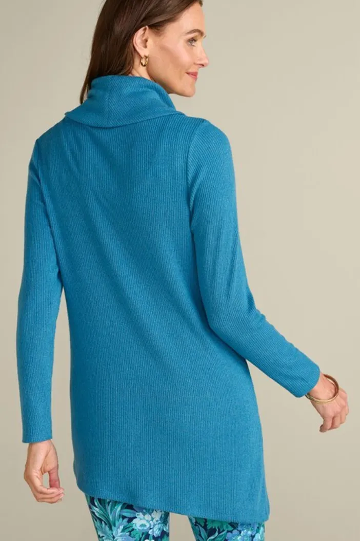 Soft Surroundings Tops|Kayla Rib Knit Cowl Neck Tunic