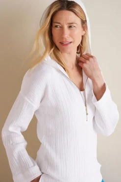 Soft Surroundings Tops|Kemia Gauze Hoodie