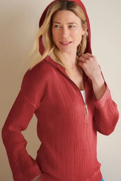 Soft Surroundings Tops|Kemia Gauze Hoodie